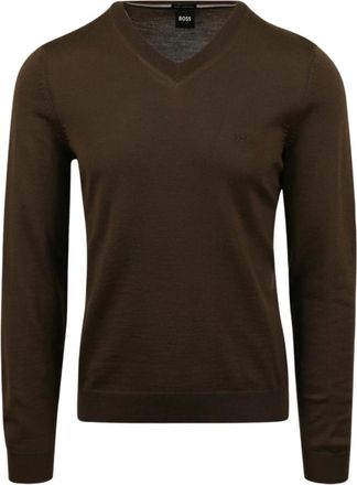 HUGO BOSS V-hals Gebreide Kleding - Heren - Truien - Groen - Maat: M