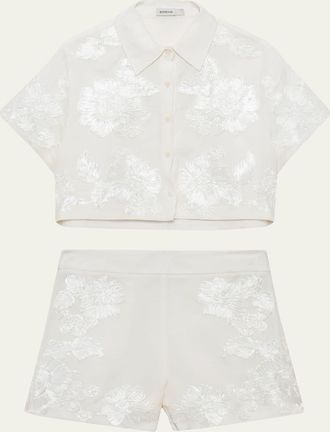 SIMKHAI Callie Floral Camp Shirt