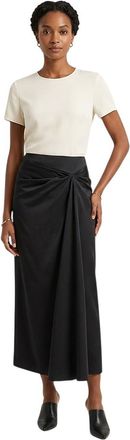 Max Mara Black Pleated Midi Skirt