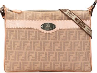 Fendi Pre-owned Womens Zucca Pattern Crossbody Bag - Tan Textile - One Size