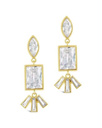 Sterling Forever 14K Plated Cz Bella Drop Earrings