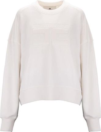 Elisabetta Franchi Sudadera - Sweatshirts & Hoodies - Mujer - Blanco - M