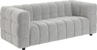 Vente-Unique Sof&aacute; de 2 plazas en tela boucl&eacute; gris claro LERICI de Pascal Morabito