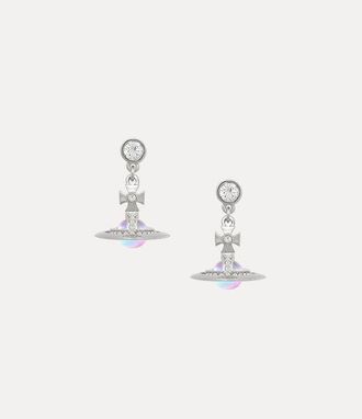 Vivienne Westwood New Petite Orb Earrings Platinum-white-crystal-pink-ab-cz Platinum-white-crystal-pink-ab-cz Women