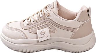 Generic Ladies Slip on Walking Shoes Lightweight Plantar Fasciitis Trainers for Women Breathable Small White Shoes Women Hundred with Thick Bottom Sneakers Ca