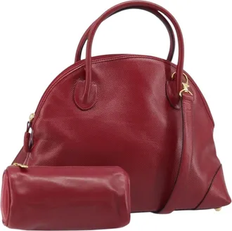 Bottega Veneta Vintage Leather Red Leather Handbag (Pre-Owned)