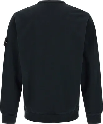 Stone Island Badge Logo Crew Neck Sweatshirt - Black