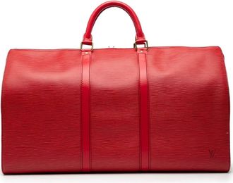 Louis Vuitton Borsa da viaggio Keepall 50 in pelle &Eacute;pi 1990 - Rosso