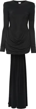 Amazu&igrave;n Draped Long-sleeve Mini Dress
