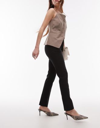 Mango slim tailored pants in black