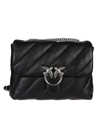 Pinko Love Big Puff Black Sheepskin Shoulder Bag