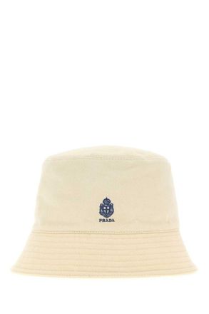 Prada Brown Logo Textured Bucket Hat