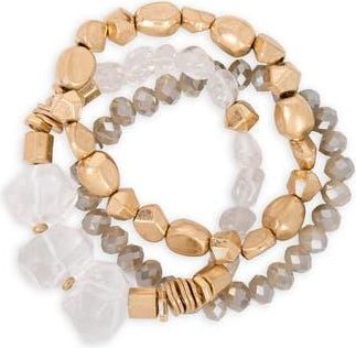 Saachi Mixed Crystal Bracelet Set in Gold at Nordstrom Rack