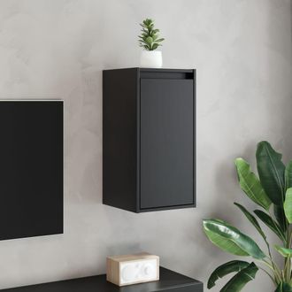 vidaXL Vidaxl - Armarios De Pared 2 Uds Madera Maciza De Pino Negro 30x30x60 Cm