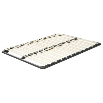 Beliani Somier De L&aacute;minas Independiente 140 X 200 Cm Estructura De Metal 48 Listones De Madera Combourg
