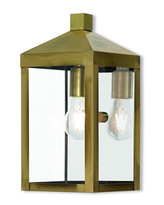 Livex Lighting 1-Light Antique Brass Outdoor Wall Lantern