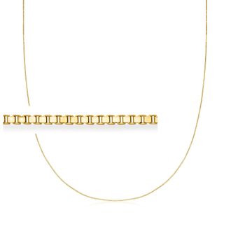 Canaria Canaria 0.6mm 10kt Yellow Gold Box-Chain Necklace