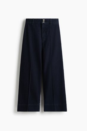 H&M Wide High Ankle Jeans - Dunkles Denimblau