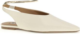 Jil Sander Womens Beige Goatskin Ballet Flats