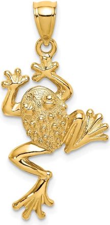 Diamond2Deal 14k Yellow Gold Frog Textured Back Charm