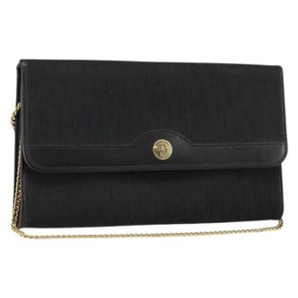 Dior Pre-owned Clutches, female, Black, Size: ONE SIZE Pre-owned Trotter Canvas Shoulder Bag