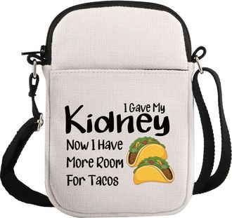 Generic PYOUL Kidney Donor Gift I Gave My Kidney Crossbody Bag Tacos Lover Travel Bag Kidney Transplant Appreciation Gift (My Kidney CB)