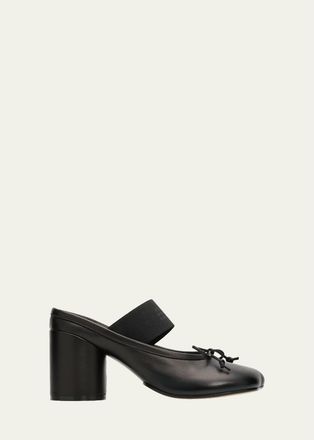 Maison Margiela 60mm Leather Mary Jane Ballerina Mule Pumps