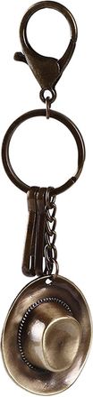 Generic Creative Retro Cowboy Hat Metal Keychain Hat Pendant Key Chain Wild Bag Key Ring Decoration Strong and Long-Lasting