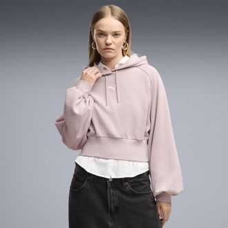 Puma Felpa con cappuccio corta Essentials da donna, Abbigliamento, Rosa, XL