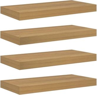 vidaXL Estante De Pared Con Almacenamiento 4 Pcs Marr&oacute;n 50 X 23 X 4 Cm Vidaxl
