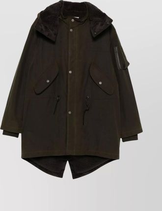 Baracuta cotton parka with hood and pockets
