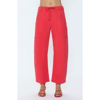 Pistola Denim Sabrina High Waist Barrel Twill Utility Pants in Maraschino at Nordstrom, Size 32