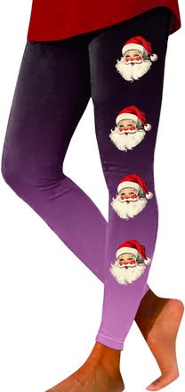 Generic Christmas Leggings for Women UK Xmas Reindeer Wine Glass Snowflake Printed Tights Fashion Workout Athletic 2025 Leggings Soft Lightweight Stretchable 