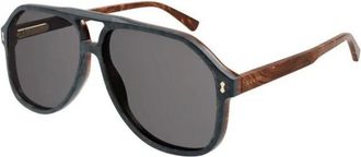 Gucci Sunglasses, male, Blue, 60 MM, Pilot Sunglasses