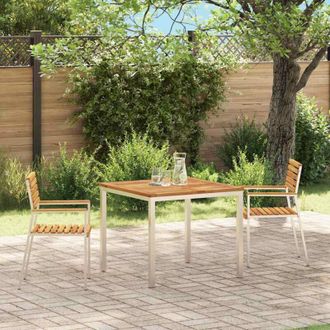 vidaXL Silla De Jard&iacute;n 2 Pcs Marr&oacute;n Madera Maciza De Acacia Vidaxl