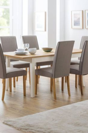 Julian Bowen Davenport Rectangular Extending 4-6 Seater Dining Table in Ivory