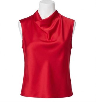 Spanx Sleeveless Cowl Neck Top In Red