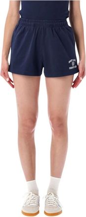 Sporty & Rich Varsity Short - Dames - Bermuda - Blauw - M - Katoen - Korte Broeken