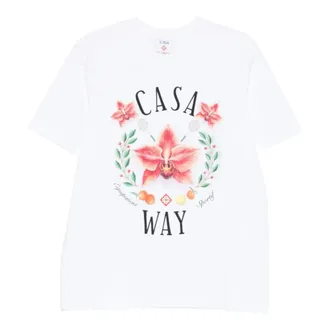 Casablanca T-Shirts, male, White, Size: XL Printed T-shirt