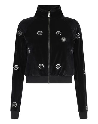 Philipp Plein Chenille Tracksuit Jacket Mini Monogram Crystal Monogram