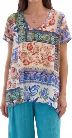 Johnny Was Marron Blouse In Armeria Scarf