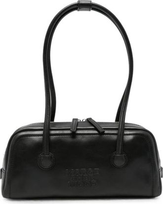 Margesherwood Soft Boston Logo-debossed Leather Shoulder Bag