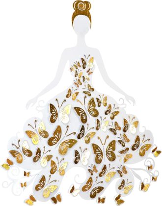 Hofmann Living and More Wanddekoobjekt »Wanddekoration« Metalldeko Motiv Frau im Schmetterlingskleid