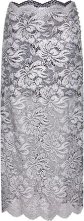 Paco Rabanne Womens Long Lace Skirt - Light Grey Elastane - Size EU 40 (Womens)