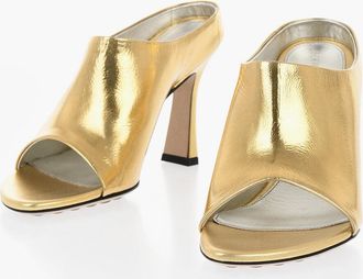 Bottega Veneta Open-Toe Lam&eacute; Patent Leather Mules RANA 10cm Bottega Veneta