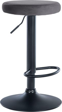 Clp Clp - Taburete De Bar Ponte Tapizado En Terciopelo Gris Oscuro Negro