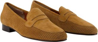 Carel Womens 2100 Loafers - Carel Leather Brown Calfskin Shoes Flat-Shoes