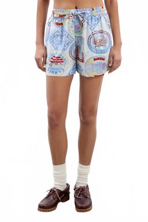 Damson Madder Womens Holiday Print Short In Multicolor