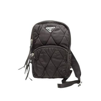 Prada Pre-owned Quilted Nylon Backpack - Dames - Pre-owned - Zwart - Maat: ONE Size Nylon
