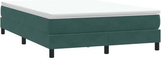 vidaXL Cama Box Spring Sin Colch&oacute;n Verde Oscuro Terciopelo 160x220 Cm Vidaxl
